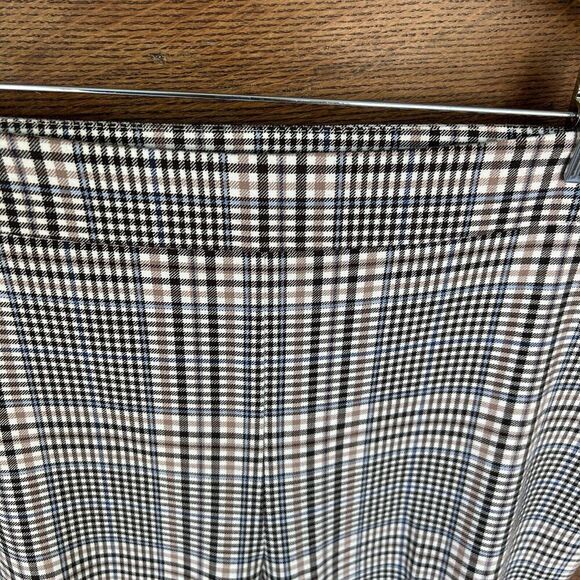Ann Taylor Plaid Dress Pants Trousers Brown Blue Cream Size 10 - Picture 2 of 12